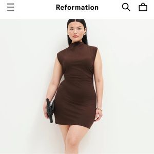 Reformation Alden Knit Dress in Cafe